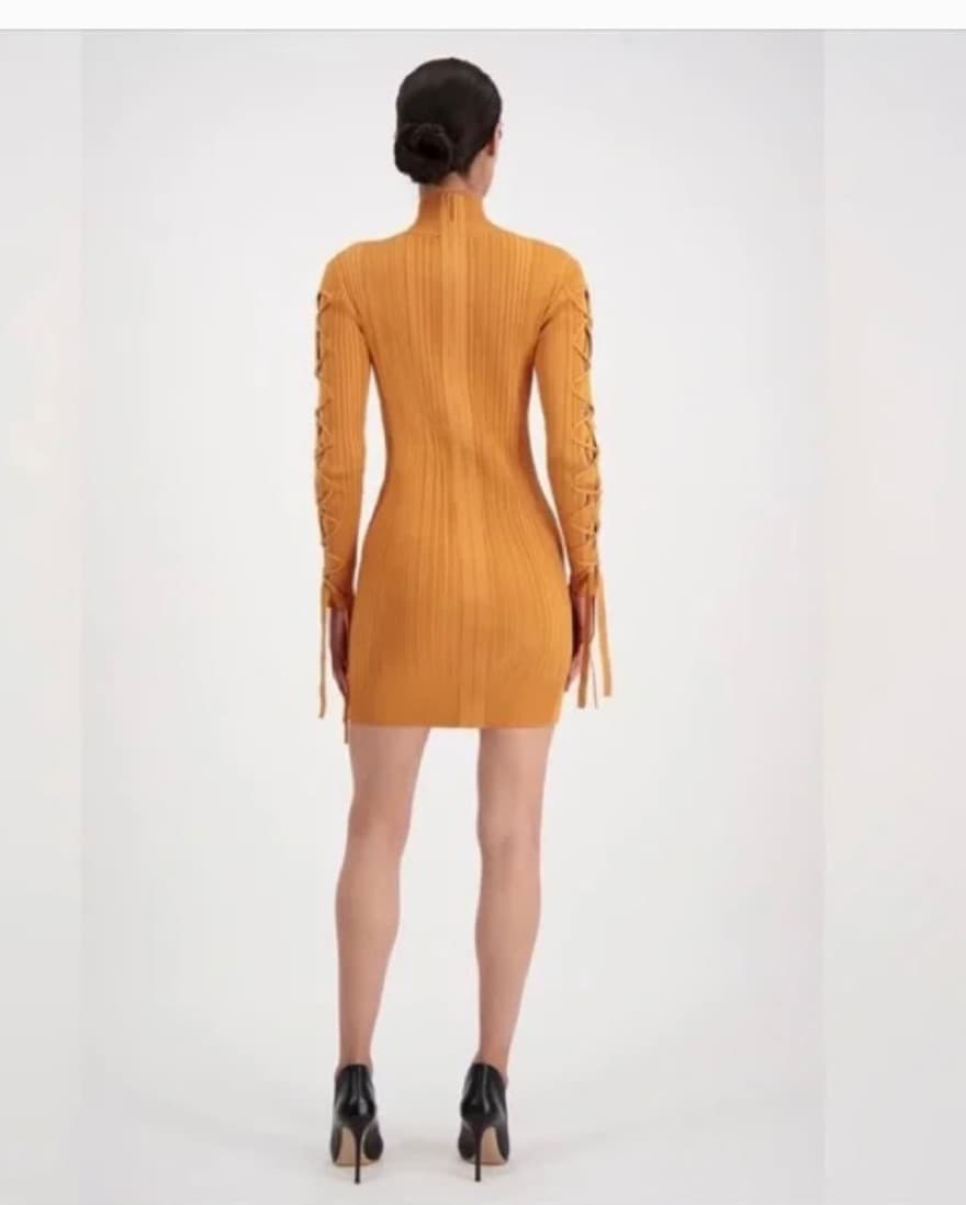 Herve Leger Variegated-Rib Lace-Up  - Image 3