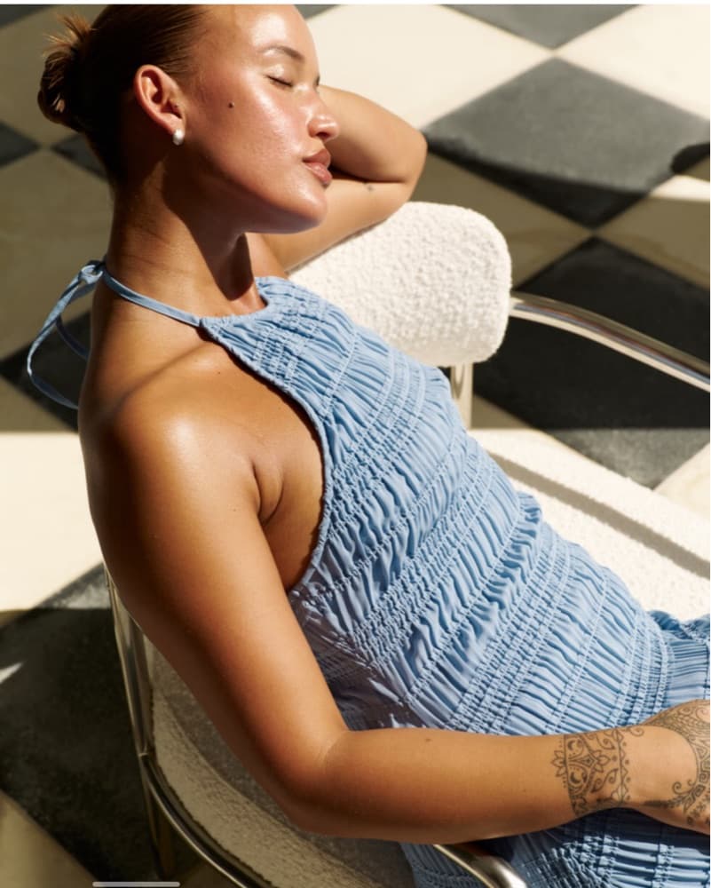 Abercrombie Halter Ruched Maxi Dress - Image 3