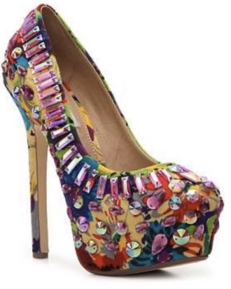 Steve Madden Multicolor Rhinestone Heels - Image 1