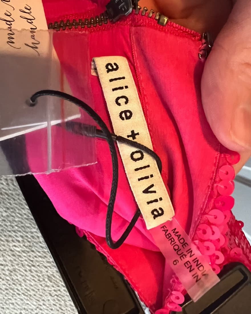 Alice & Olivia Hot Pink Sequin Mini - Image 2