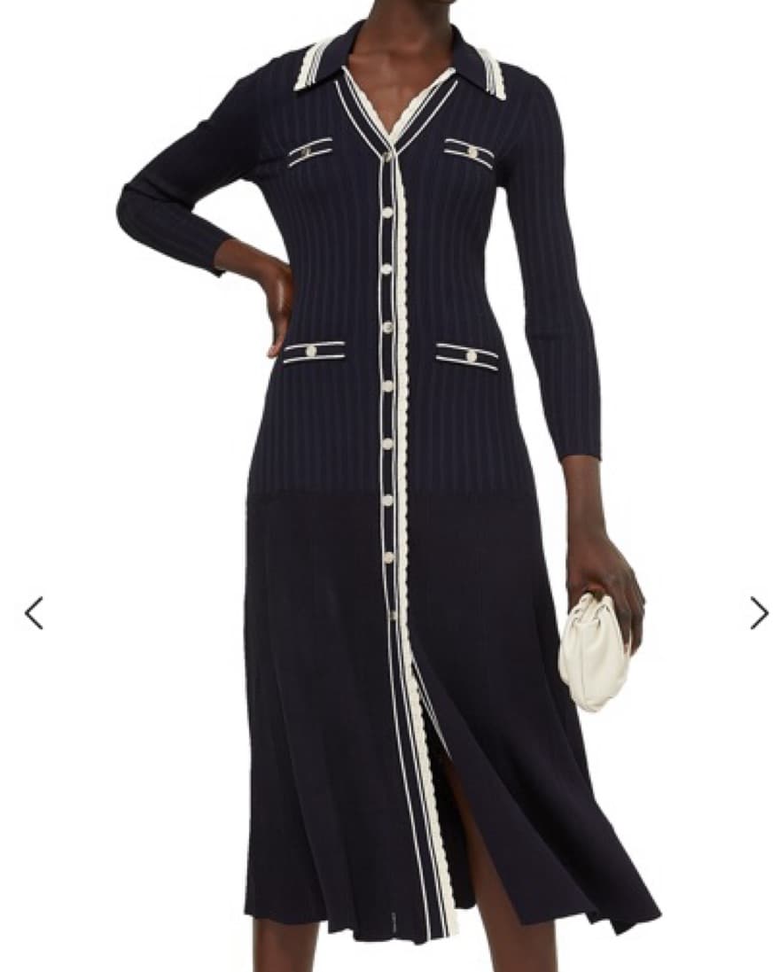 Sandro Navy Knit Midi Dress - Image 5