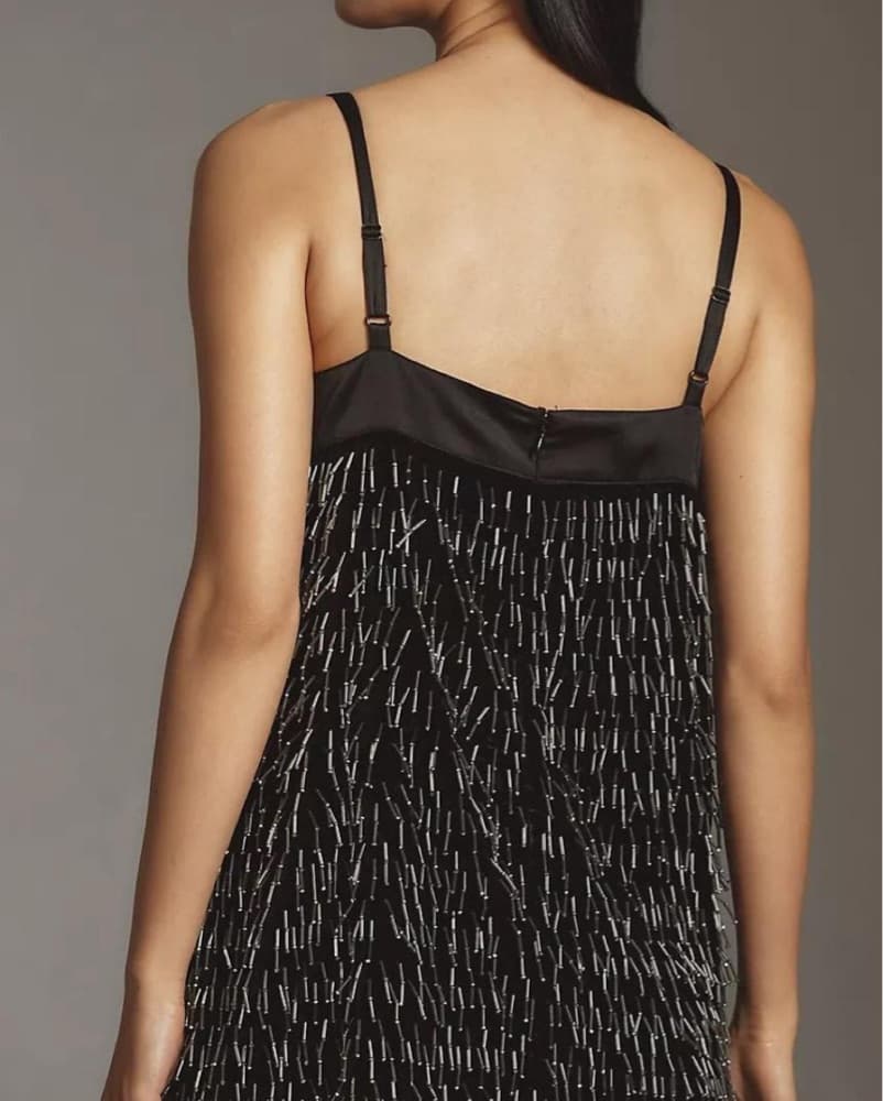 Sparkling Sequin Fringe Mini Dress - Image 3