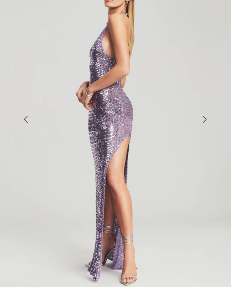 Retrofete Lilac Sequine Marie Long Dres  - Image 5