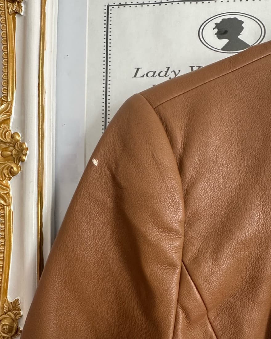 Tan Leather Blazer - Image 4