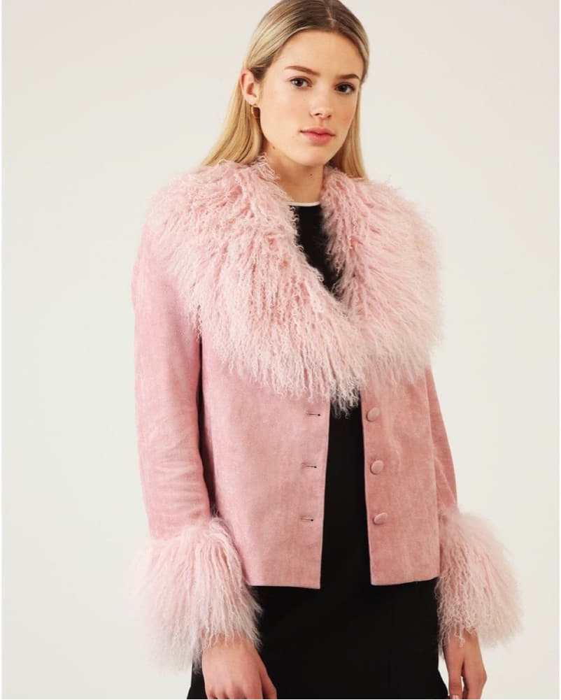 Charlotte Simone Cropped Pink Coat - Image 1