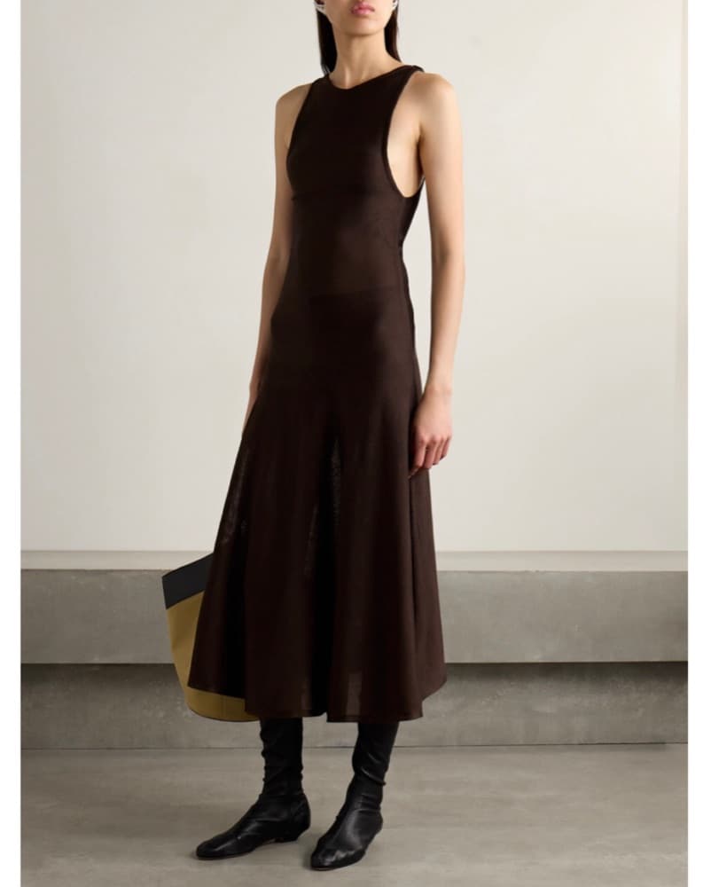 Khaite Elegant A-line Knit Dress - Image 4