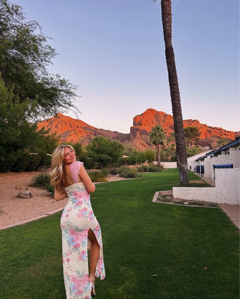 Floral Maxi Dress with Lace Details - Image 1