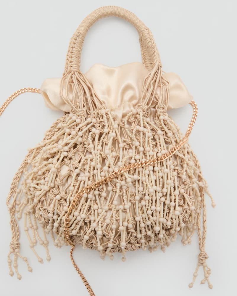 Beaded Cream Bag from Mango - Image 5