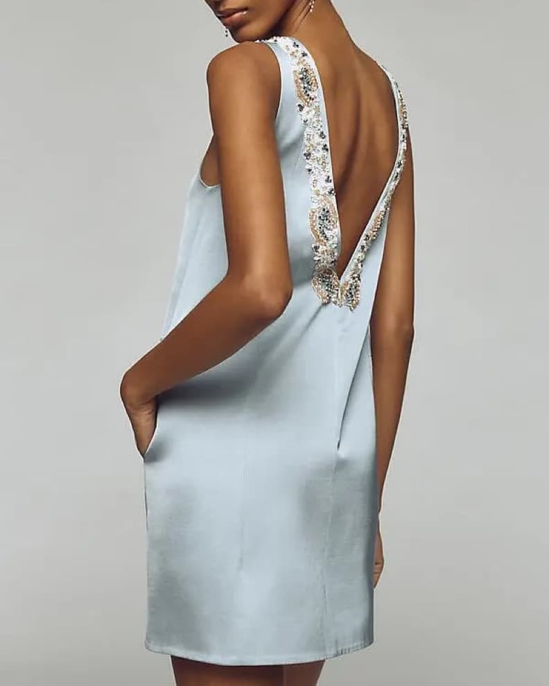 Mini Blue Cocktail Dress - Image 1