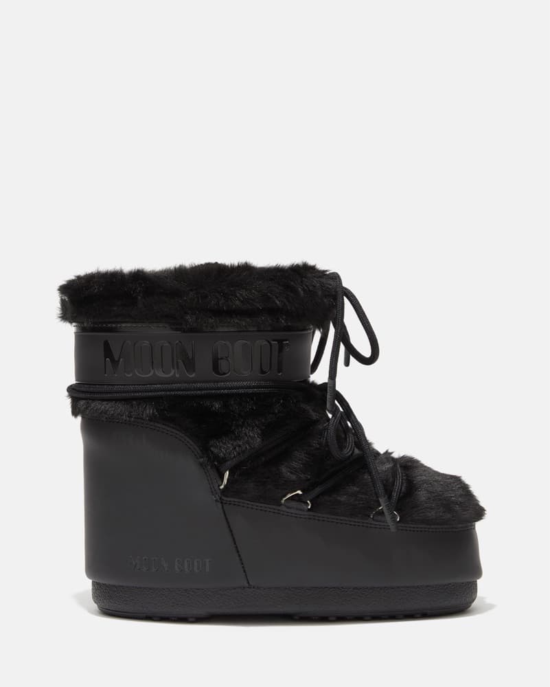 Moon Boot Black Low Faux Fur  - Image 1