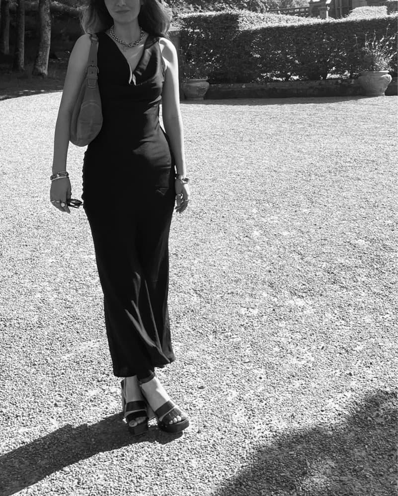 Princess Polly Black Silk Dress - Image 5