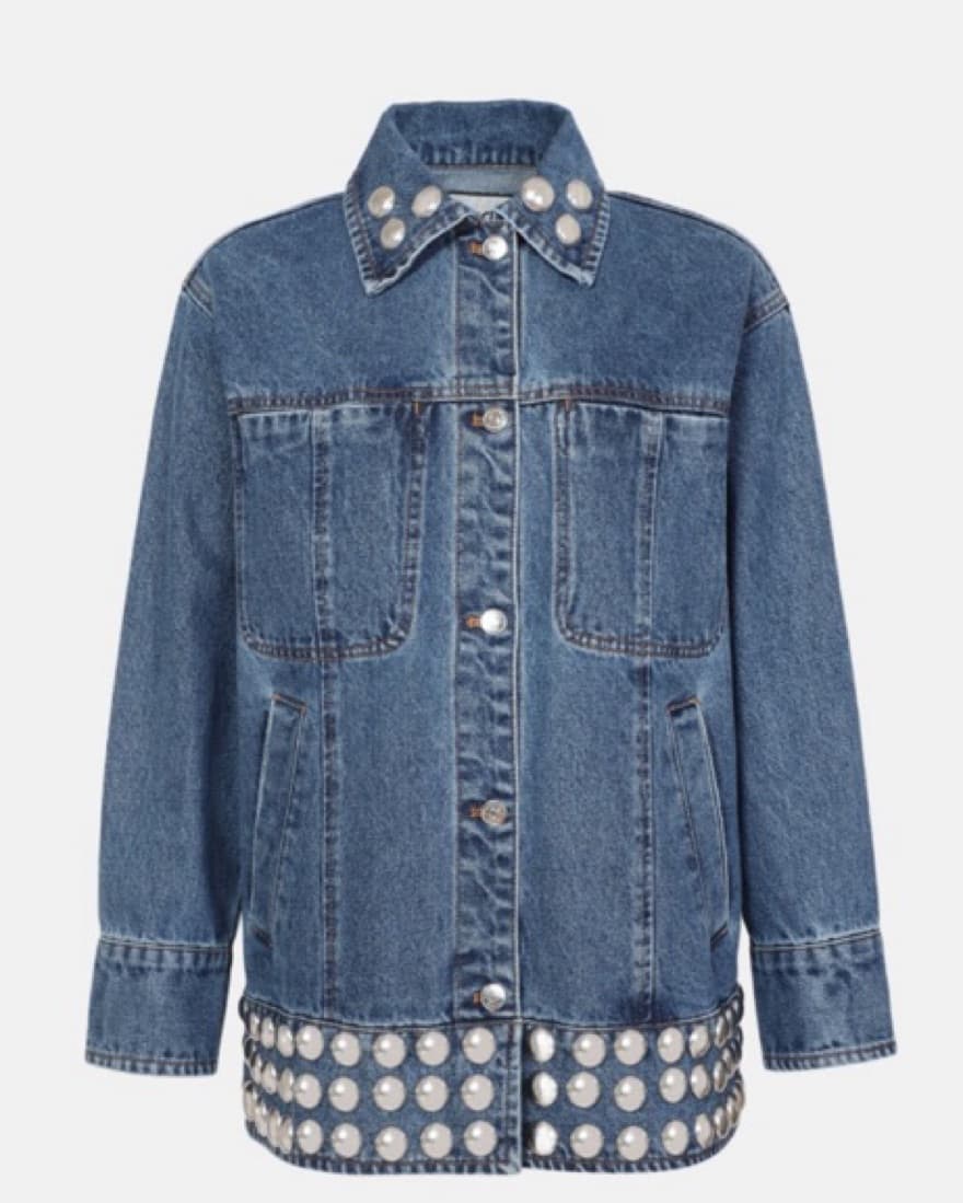 Studded Denim Barn Jacket - Image 1