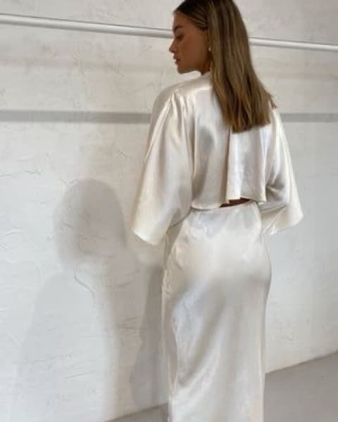 Shona Joy LaLune Tie Front Midi Dress in Cream - Image 4