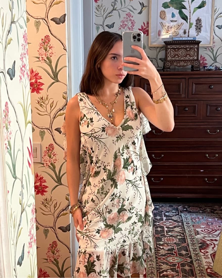 Vintage Max Studio Botanical Dress - Image 4
