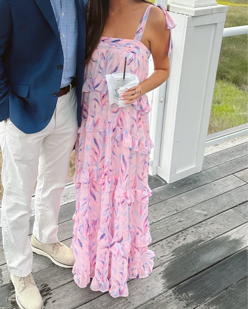 Allison Pink Ruffle Dress - Image 1