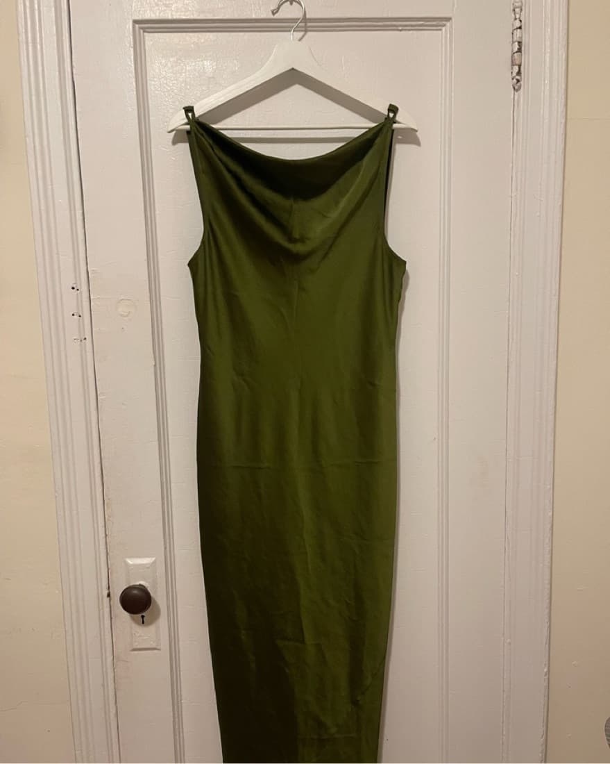 Aritzia Green Satin Dress - Image 4