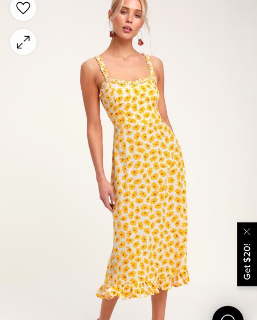 Faithfull The Brand Yellow Floral Dress - Image 1