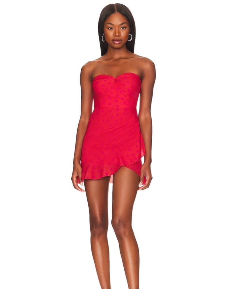 Vibrant Red Ruffled Mini Dress - Image 1
