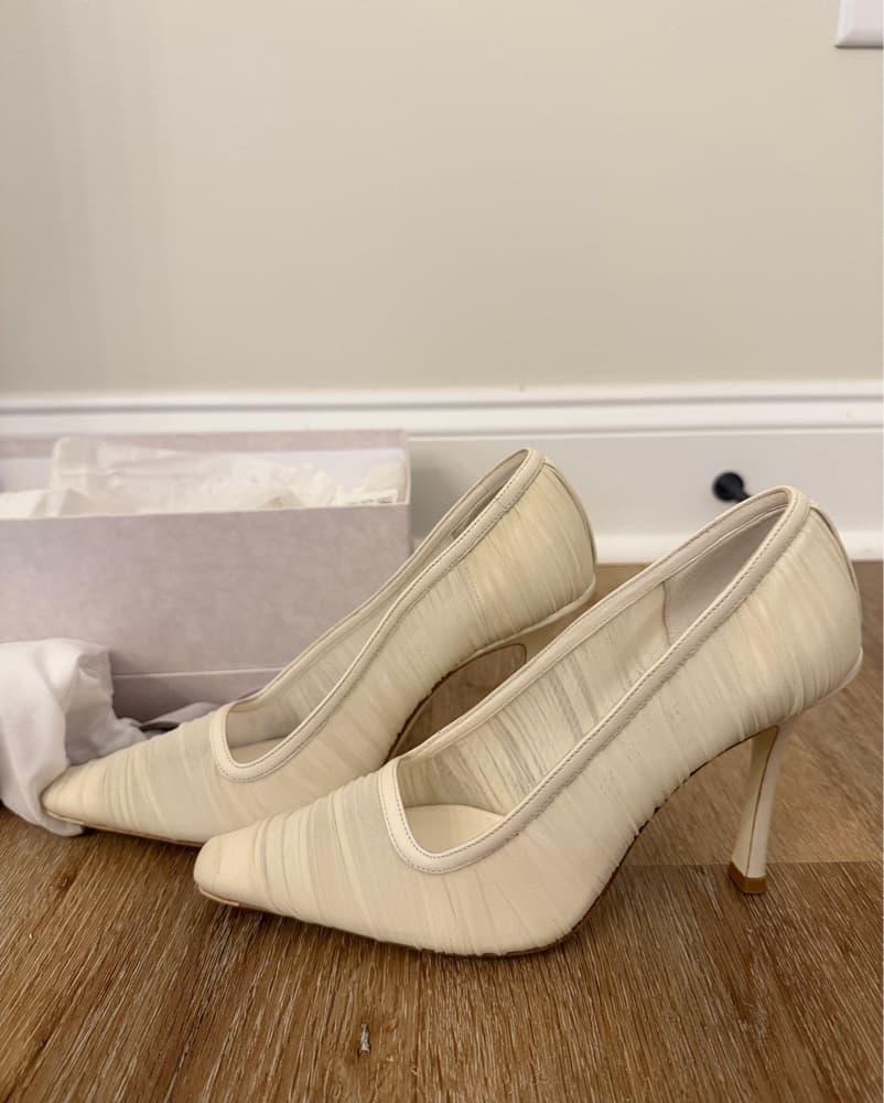Jimmy Choo Lotta 100mm Ruched Tulle Heel - Image 2