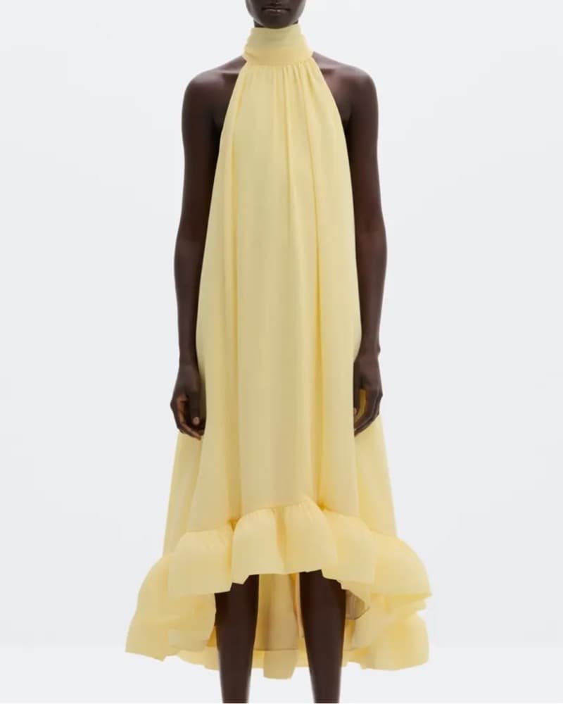 Malina Yellow Ruffled Maxi Dress - Image 1