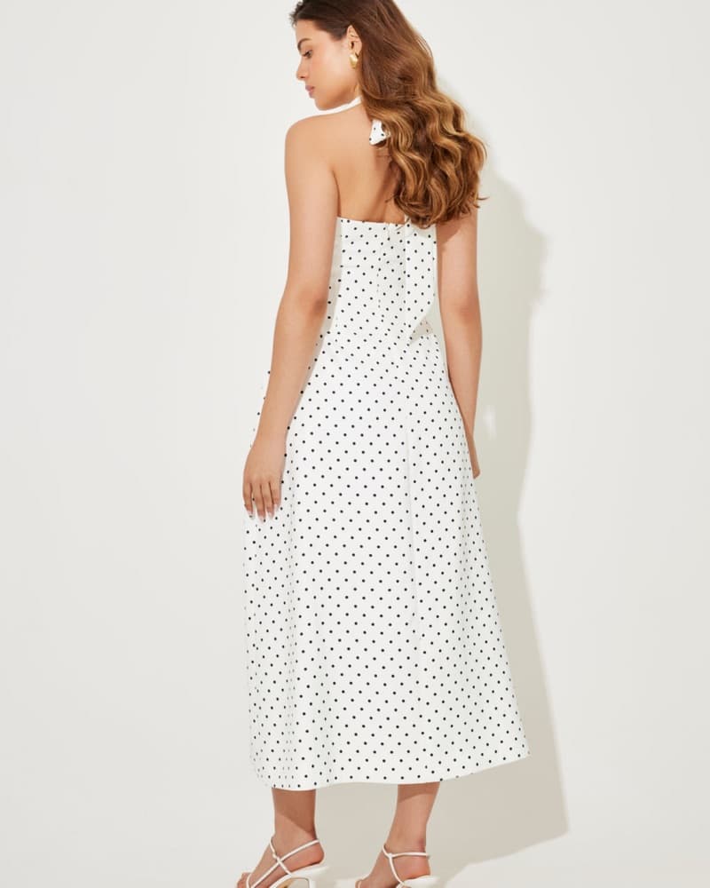Odd Muse Polka Dot Halter Midi Dress - Image 4