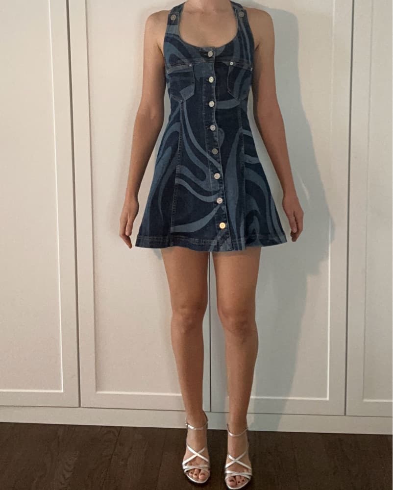 Pucci Marmo Print Denim Mini Dress - Image 1