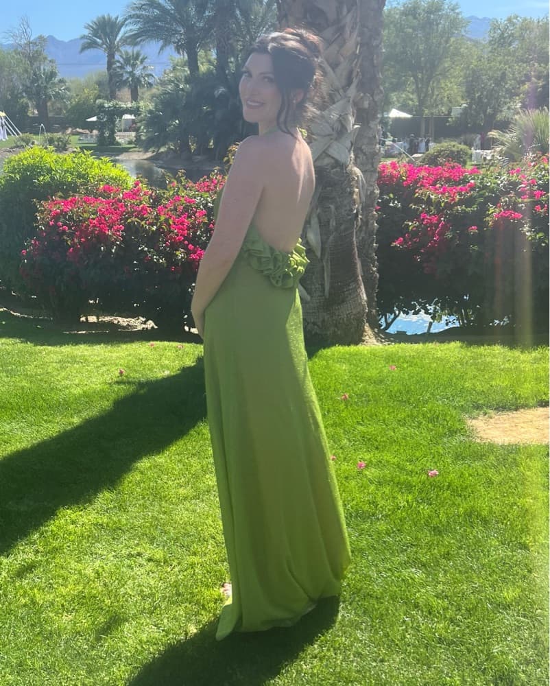 Rayane Bacha Green Sparkle Gown - Image 3