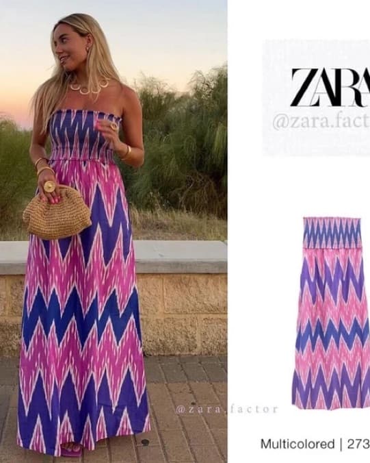 Long Zara Ikat Print Dress - Image 3