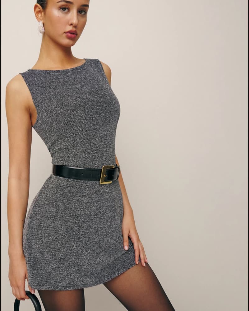 Reformation Black Sparkle Mini Dress - Image 1