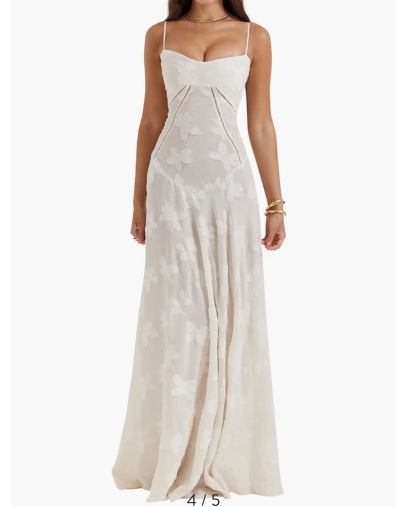 Elegant Floral Spaghetti Strap Maxi Dress - Image 1