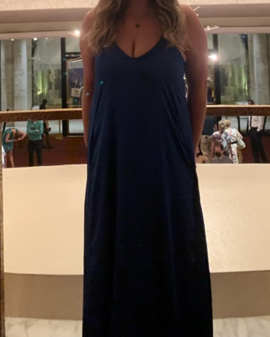 Blue Satin Maxi Dress - Image 4