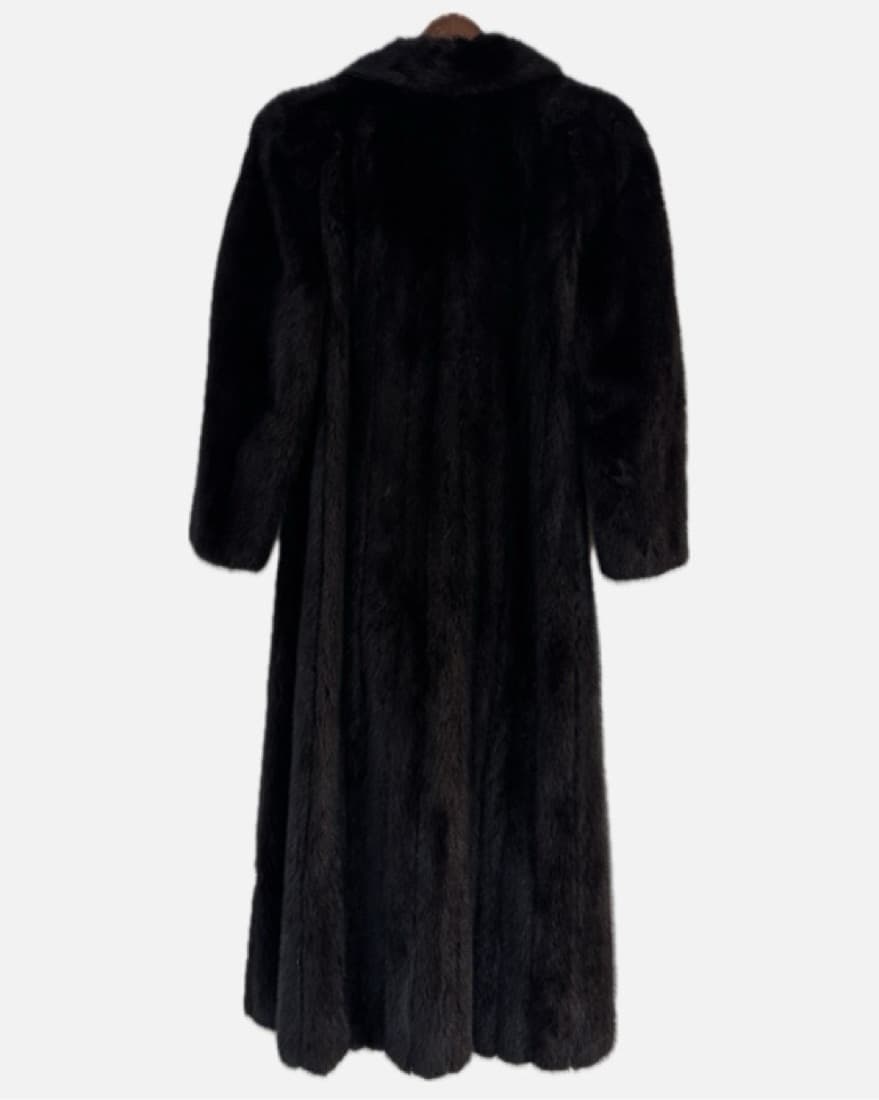 Black Mink Fur Long Coat Après-Ski - Image 3