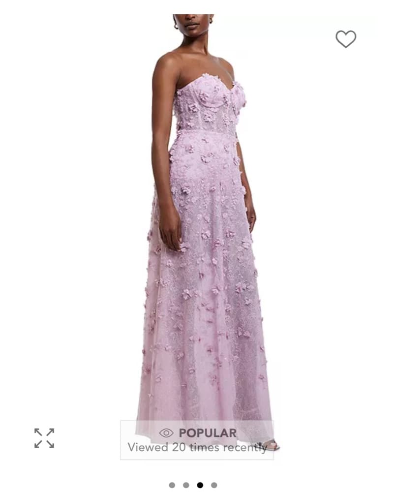 BCBG MAXAZRIA Purple Floral Gown - Image 1
