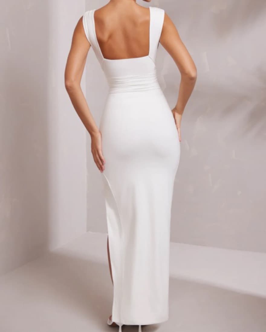 White Oh Polly Long Dress Sloane  - Image 2