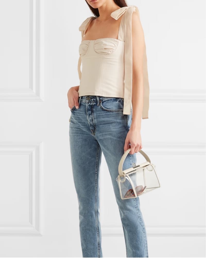 Orseund Iris Ivory Bustier Bow Tie Top - Image 2