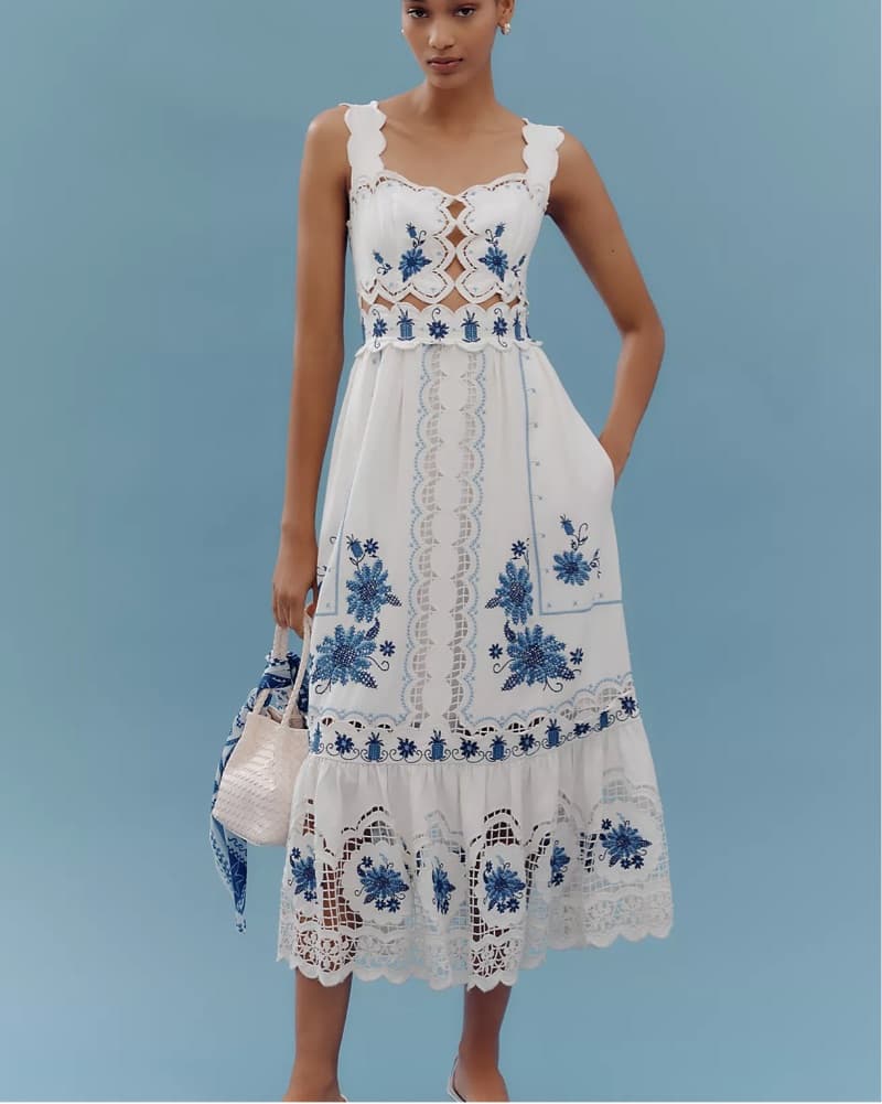 Farm Rio Richelieu Linen Dress - Image 1