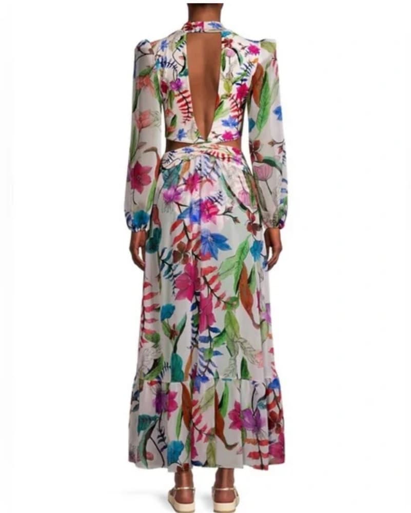 PatBO Zamia Plunge Neck Cutout Dress - Image 3