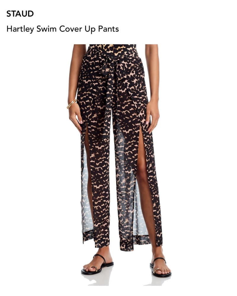 Staud Leopard Print Swim Cover Up Pants - Image 1