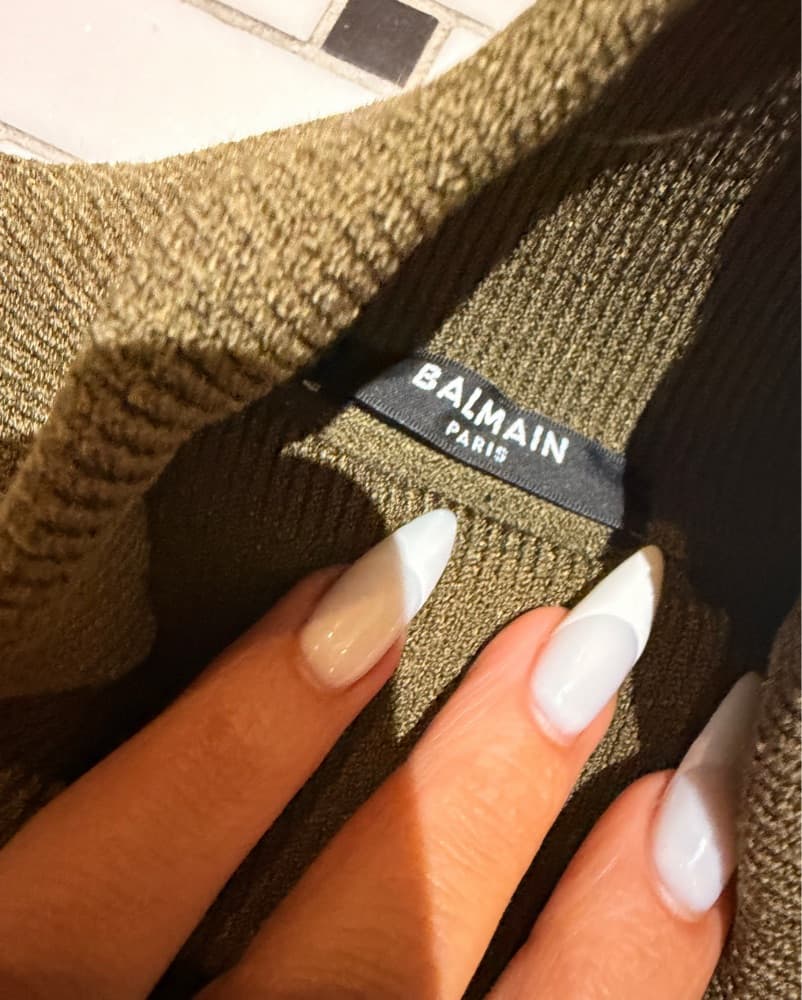 BALMAIN JUMPER WORN 1x EMBELLISHED SZ 34 - Image 4
