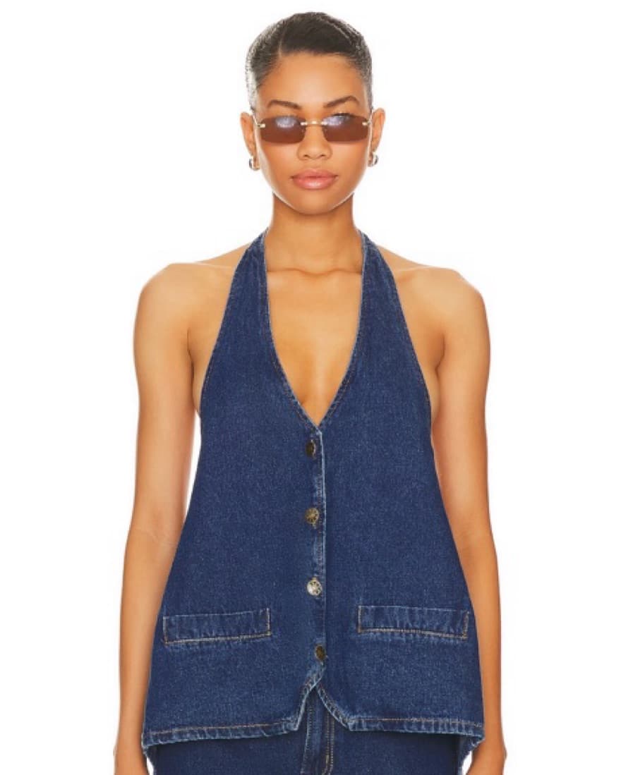 Lioness Hills Halter Denim Top - Image 1