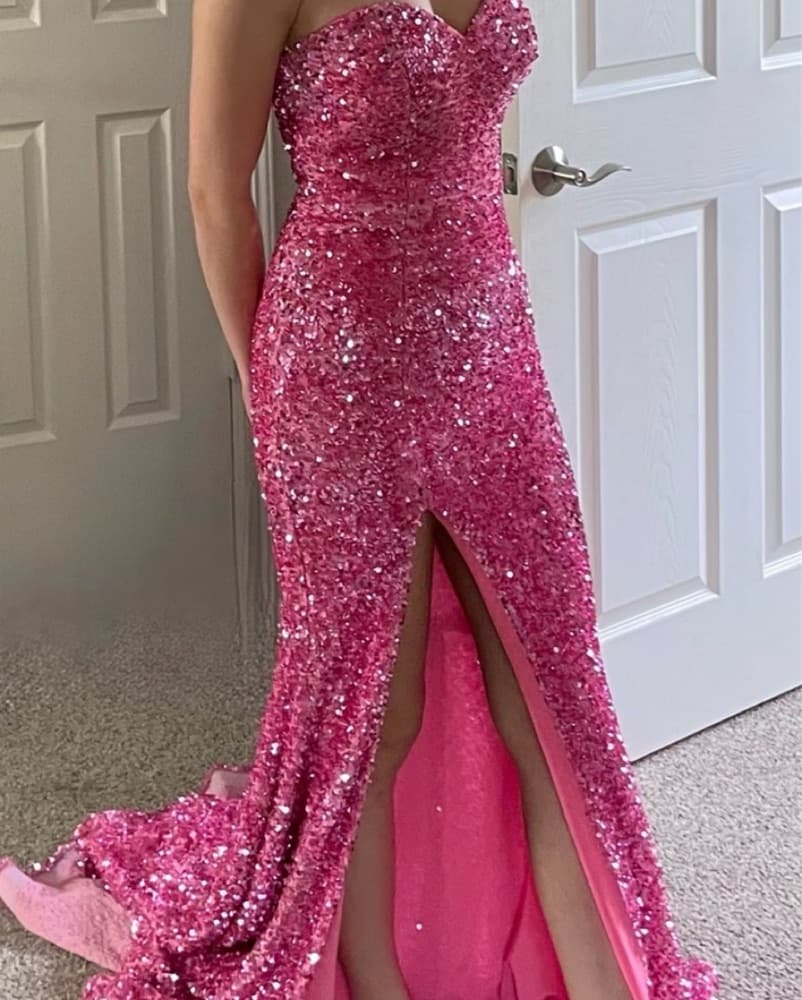 Portia and Scarlett Pink Sequin Dress - Image 1