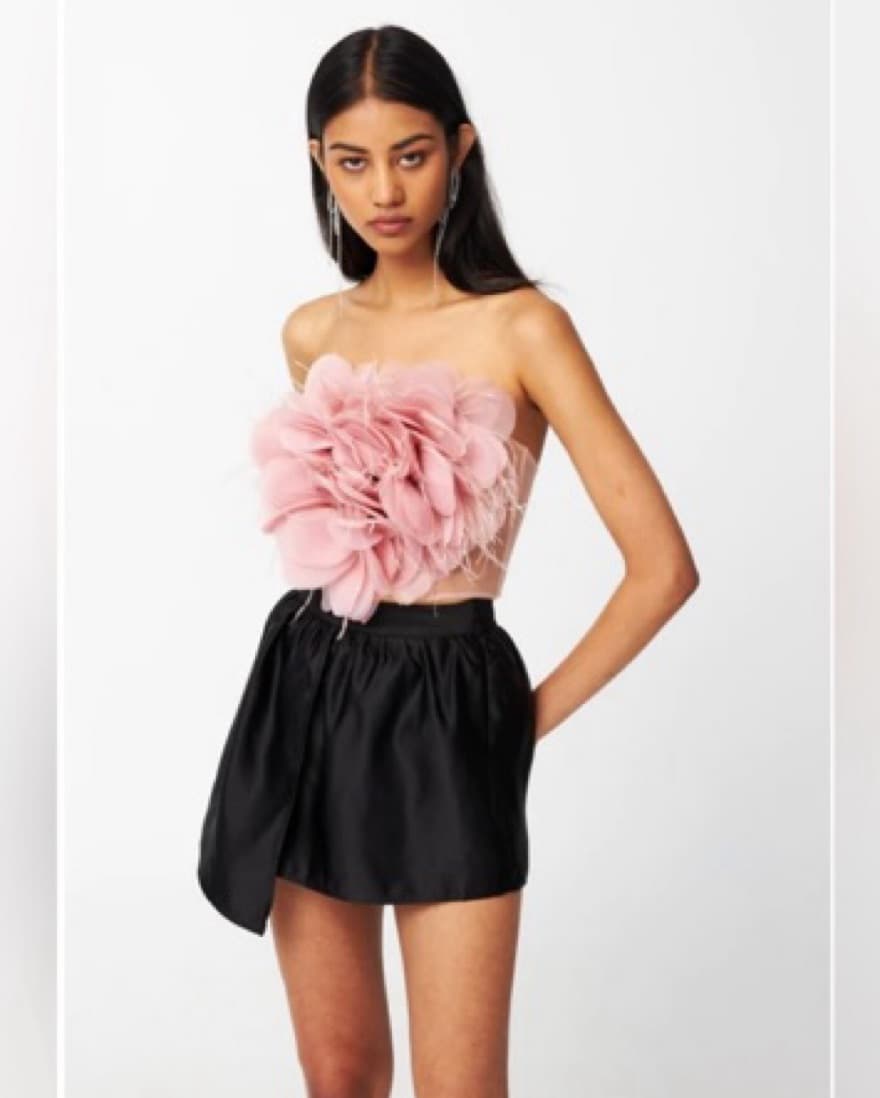 Par Violet Floral Tribute Bustier Top - Image 1