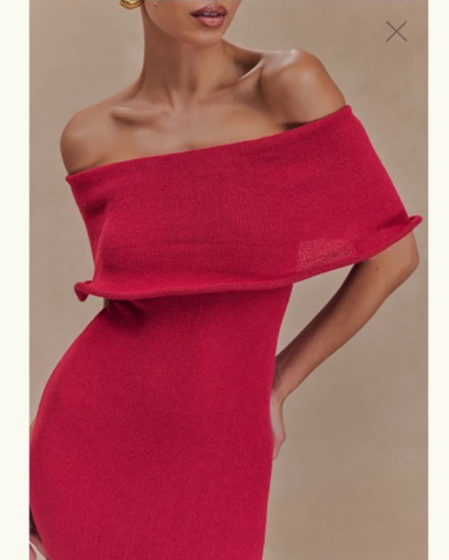 Molly Off Shoulder Knit Midi Dress - Image 3