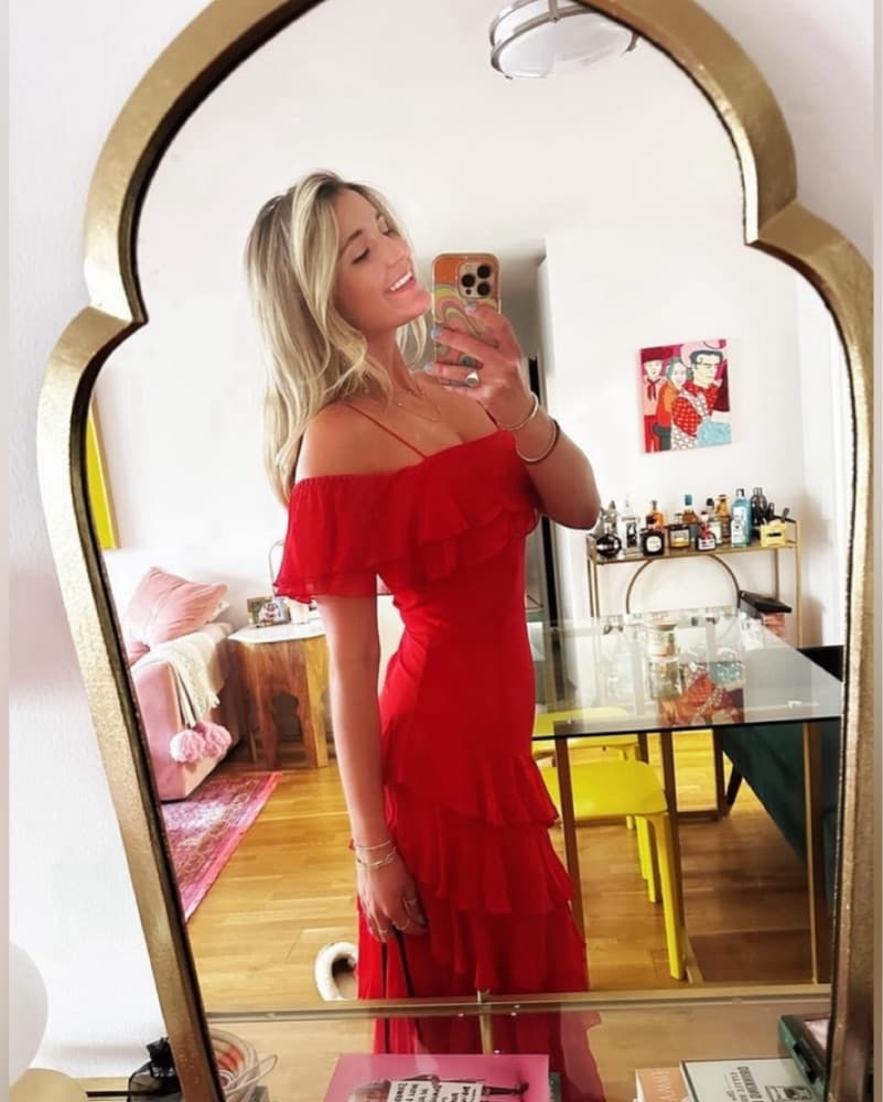 Alice & Olivia Red Ruffle Formal Dress - Image 2