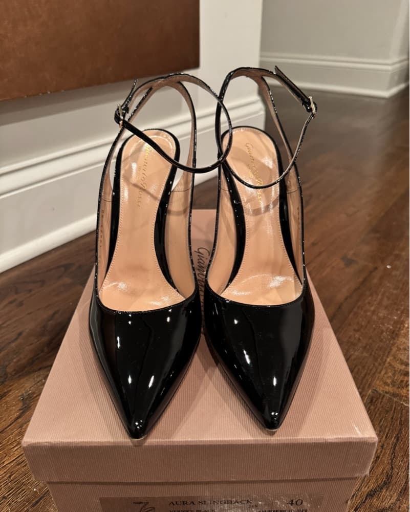 Sleek Black Patent Leather Pumps - Image 1