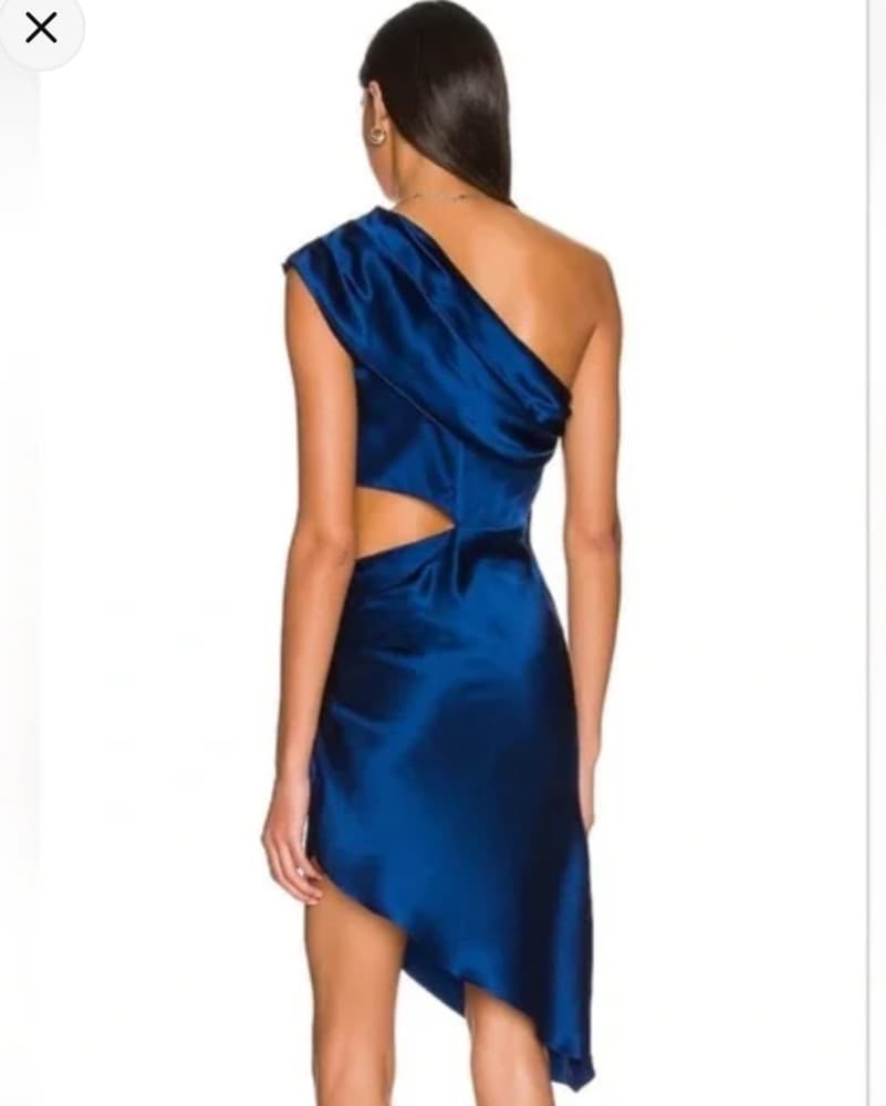 Striking One-Shoulder Draped Mini Dress - Image 2