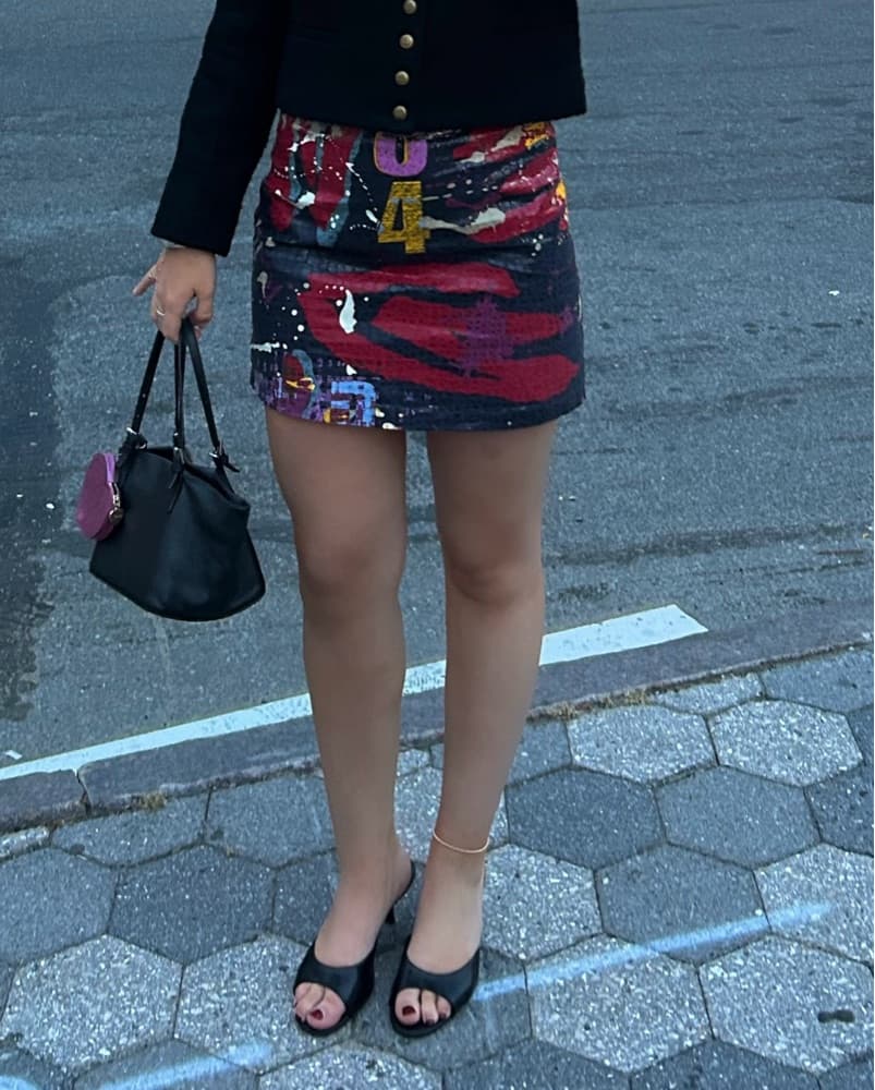 Reformation Vintage Abstract Mini Skirt - Image 3