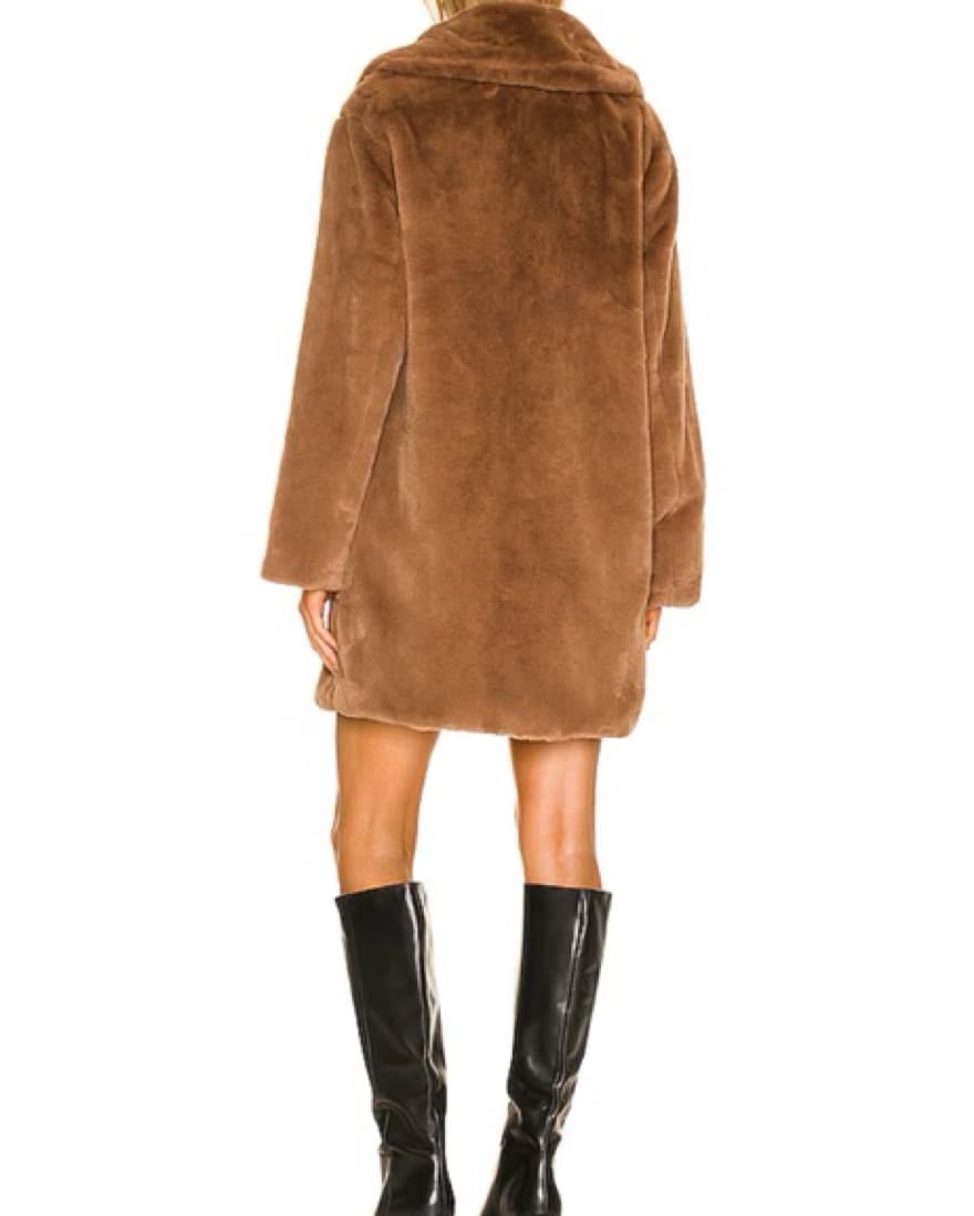 Linnea Faux Fur Jacket in Mink Brown - Image 2