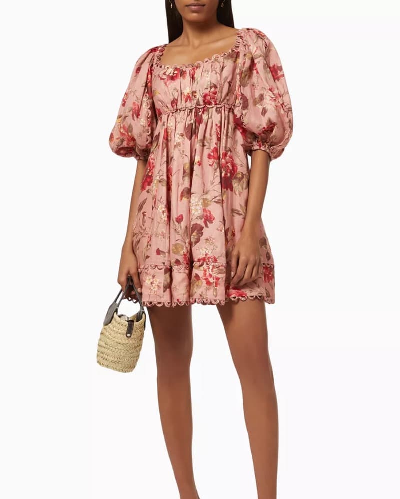 Zimmermann Floral Scallop Mini Dress - Image 1