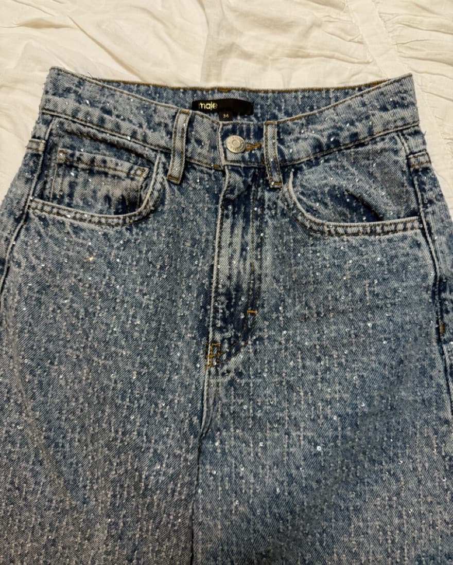 MAJE Rhinestone Jeans - Image 1